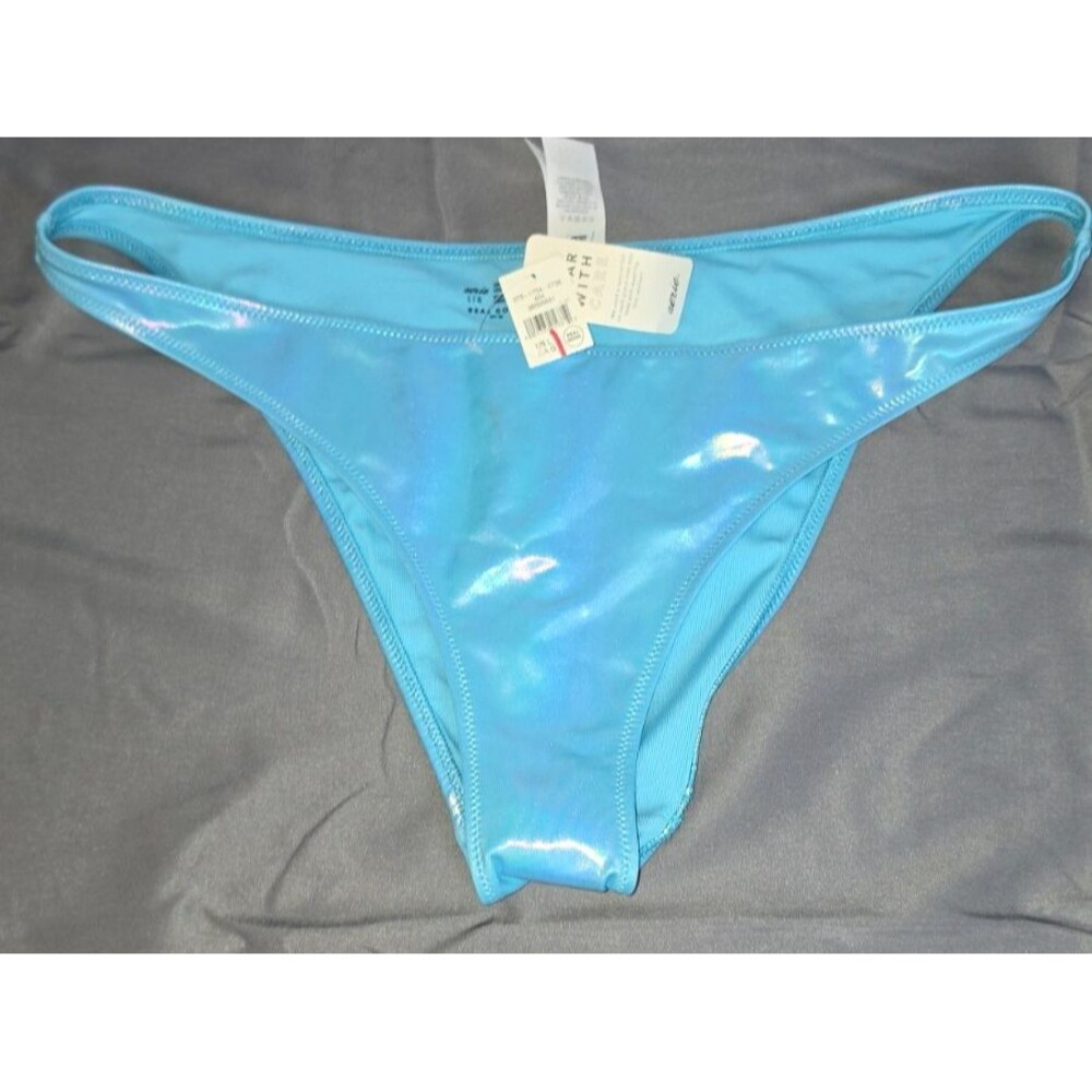 Aerie Swim Suit Bottom Blue Shimmer Water Look Size Large L New with Tags